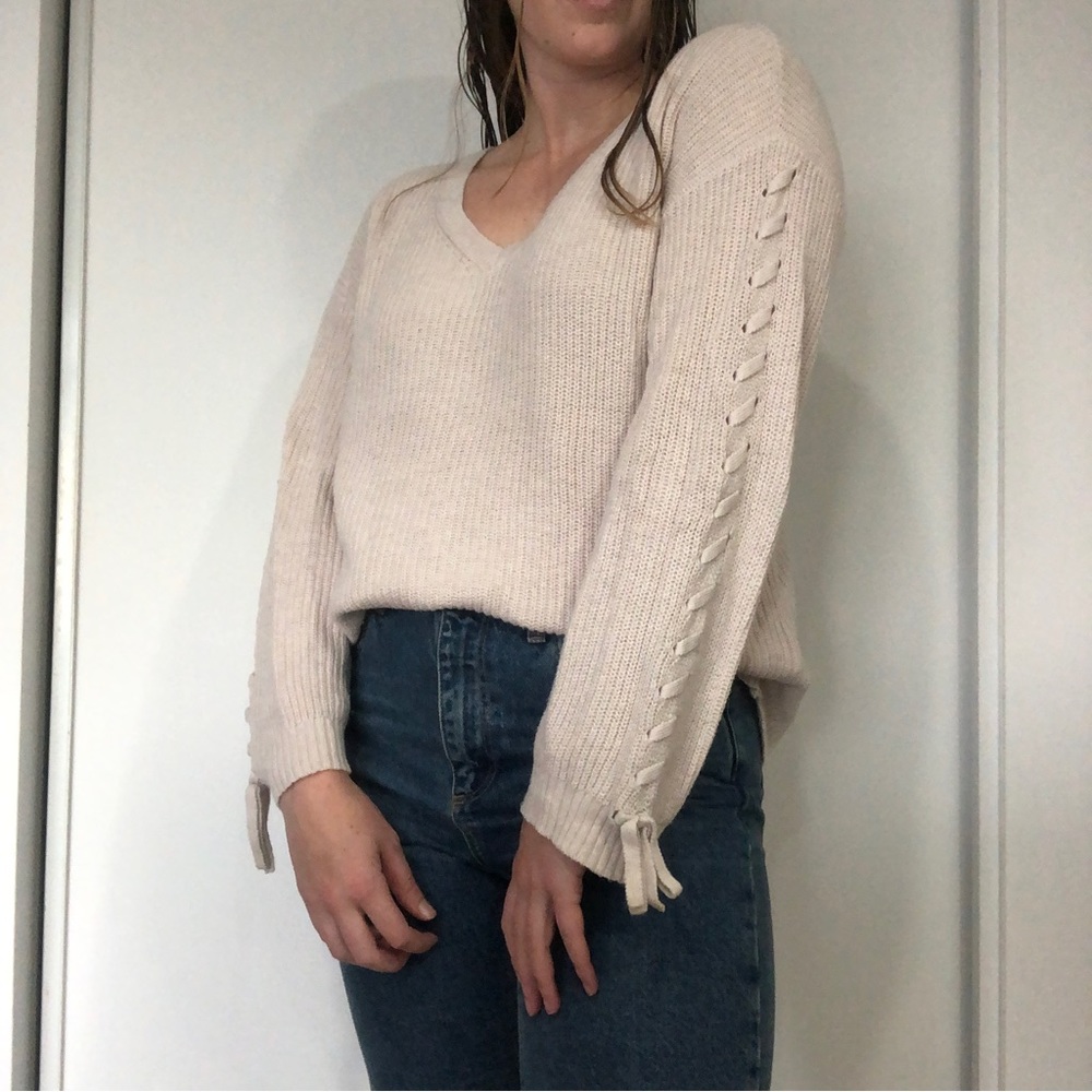 American Eagle Oatmeal Knit Cozy Loose Sweater
